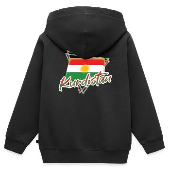Kurdistan - Kinder Premium Organic Zip Hoodie - Schwarz - Hinten - AI Model Kid Male (0cm)