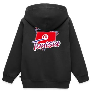 Tunesien - Kinder Premium Organic Zip Hoodie - Schwarz - Hinten - AI Model Kid Male (0cm)