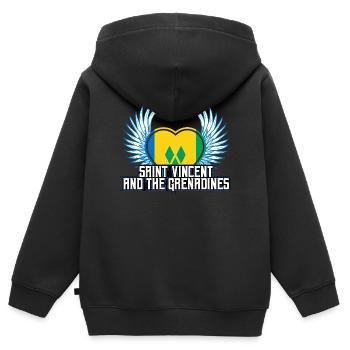 St. Vincent und die Grenadinen - Kinder Premium Organic Zip Hoodie - Schwarz - Hinten - AI Model Kid Male (0cm)