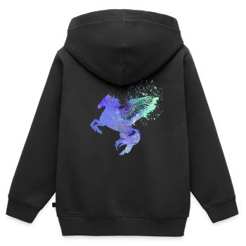 fliegendes pferd,pferd mit flügel,pferd,graffiti - Kinder Premium Organic Zip Hoodie - Schwarz - Hinten - AI Model Kid Male (0cm)
