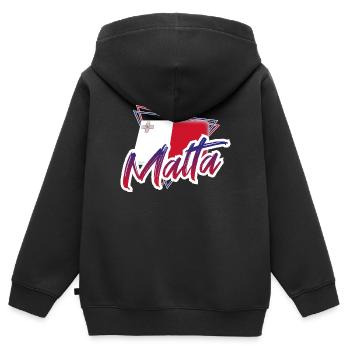 Malte - Sweat Premium à capuche zippé enfant bio - noir - Dos - AI Model Kid Male (0cm)