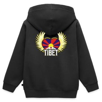Tibet - Kinder Premium Organic Zip Hoodie - Schwarz - Hinten - AI Model Kid Male (0cm)
