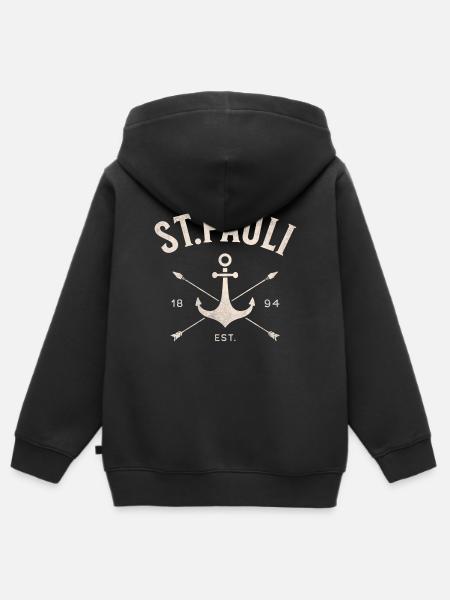 Sankt Pauli St.Pauli Hamburg Paulianer Hamburger - Premium børne zip-hættetrøje økologisk - sort