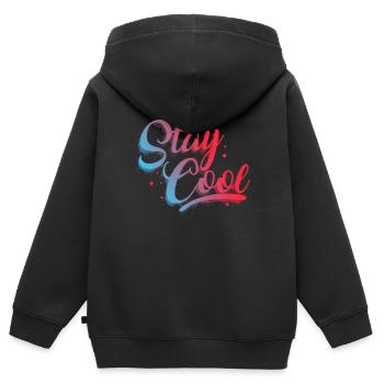 reste detendu - Sweat Premium à capuche zippé enfant bio - noir - Dos - AI Model Kid Male (0cm)