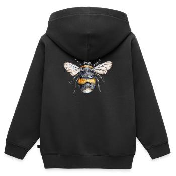 Biene glücklich - Kinder Premium Organic Zip Hoodie - Schwarz - Hinten - AI Model Kid Male (0cm)