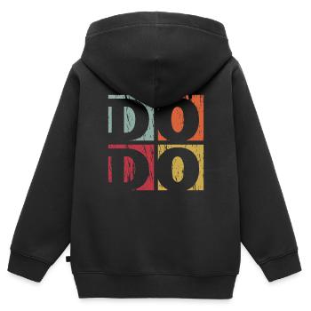 vintage retro used look Dodo Laufvogel - Kinder Premium Organic Zip Hoodie - Schwarz - Hinten - AI Model Kid Male (0cm)