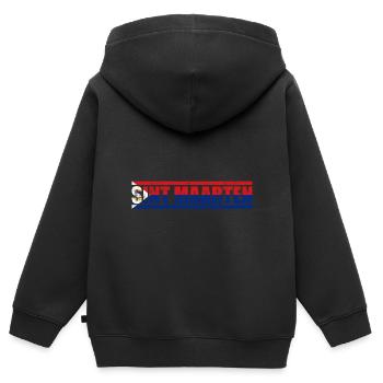 Sint Maarten - Kinder Premium Organic Zip Hoodie - Schwarz - Hinten - AI Model Kid Male (0cm)