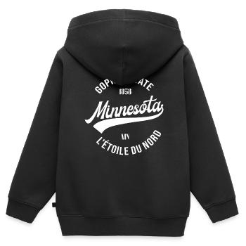 Minnesota - Sweat Premium à capuche zippé enfant bio - noir - Dos - AI Model Kid Male (0cm)