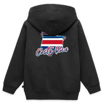Costa Rica - Kinder Premium Organic Zip Hoodie - Schwarz - Hinten - AI Model Kid Male (0cm)