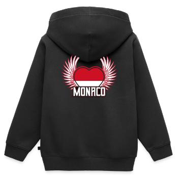 Monaco - Sweat Premium à capuche zippé enfant bio - noir - Dos - AI Model Kid Male (0cm)