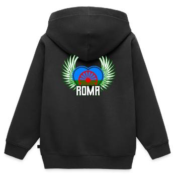 Roma - Kids Premium Organic Zip-up Hoodie - black - Back - AI Model Kid Male (0cm)