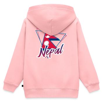 Nepal - Kinder Premium Organic Zip Hoodie - Rosa - Hinten - AI Model Kid Female (0cm)