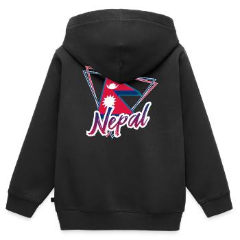 Nepal - Kinder Premium Organic Zip Hoodie - Schwarz - Hinten - AI Model Kid Male (0cm)