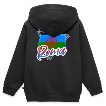 Roma - Kids Premium Organic Zip-up Hoodie - black - Back - AI Model Kid Male (0cm)