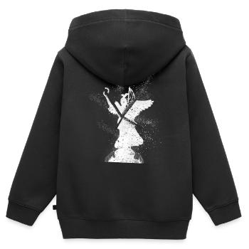 Berlin Deutschland Stadt Skyline Grunge Splash - Kinder Premium Organic Zip Hoodie - Schwarz - Hinten - AI Model Kid Male (0cm)
