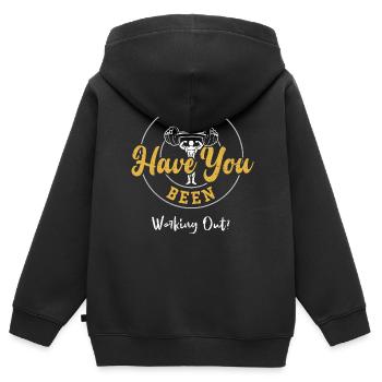 Bro, Have You Been Working Out? - Kids Premium Organic Zip-up Hoodie - black - Back - AI Model Kid Male (0cm)