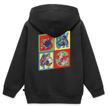 Boxen Boxer Boxkampf Sport Tiere Cartoon Comic - Kinder Premium Organic Zip Hoodie - Schwarz - Hinten - AI Model Kid Male (0cm)