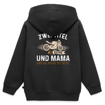 Ich Habe Zwei Titel Bikerin Und... - Kinder Premium Organic Zip Hoodie - Schwarz - Hinten - AI Model Kid Male (0cm)