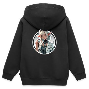 Fantasy-Elfe Krankenschwester Anime Medizin Kunst - Kinder Premium Organic Zip Hoodie - Schwarz - Hinten - AI Model Kid Male (0cm)