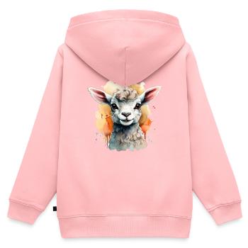 Lämmchen - Kinder Premium Organic Zip Hoodie - Rosa - Hinten - AI Model Kid Female (0cm)