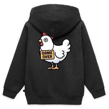 Hühnchen-Spiel vorbei - Kinder Premium Organic Zip Hoodie - Schwarz - Hinten - AI Model Kid Male (0cm)