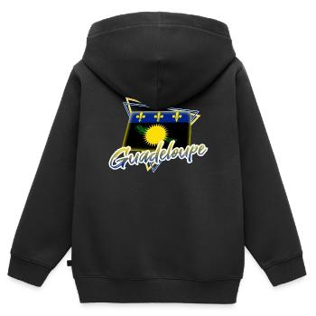 Guadeloupe - Kinder Premium Organic Zip Hoodie - Schwarz - Hinten - AI Model Kid Male (0cm)