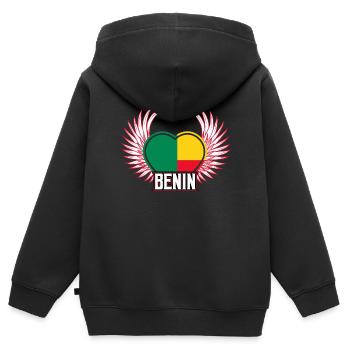 Bénin - Sweat Premium à capuche zippé enfant bio - noir - Dos - AI Model Kid Male (0cm)