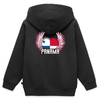 Panama - Kids Premium Organic Zip-up Hoodie - black - Back - AI Model Kid Male (0cm)