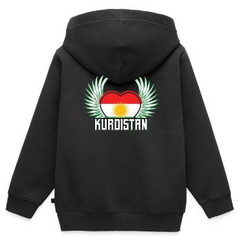 Kurdistan - Kinder Premium Organic Zip Hoodie - Schwarz - Hinten - AI Model Kid Male (0cm)