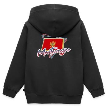Monténégro - Sweat Premium à capuche zippé enfant bio - noir - Dos - AI Model Kid Male (0cm)