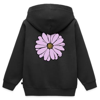 Blume pastell Blume Blumen pastell Blumen flieder - Kinder Premium Organic Zip Hoodie - Schwarz - Hinten - AI Model Kid Male (0cm)