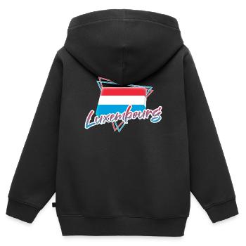 Luxemburg - Kinder Premium Organic Zip Hoodie - Schwarz - Hinten - AI Model Kid Male (0cm)