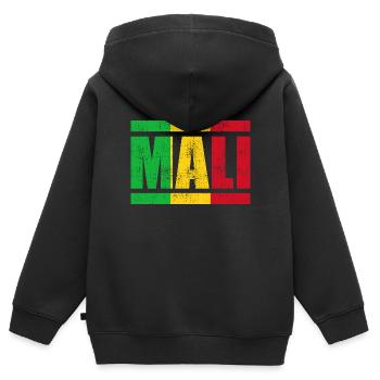 Mali - Kids Premium Organic Zip-up Hoodie - black - Back - AI Model Kid Male (0cm)