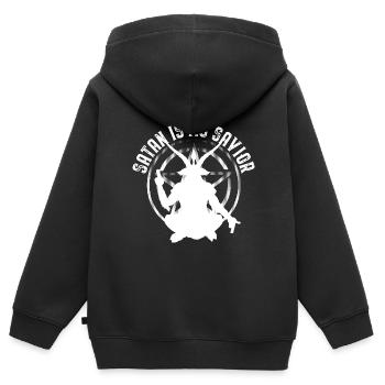 Pentagramm | Satanismus Satanist Hexerei Geschenk - Kinder Premium Organic Zip Hoodie - Schwarz - Hinten - AI Model Kid Male (0cm)