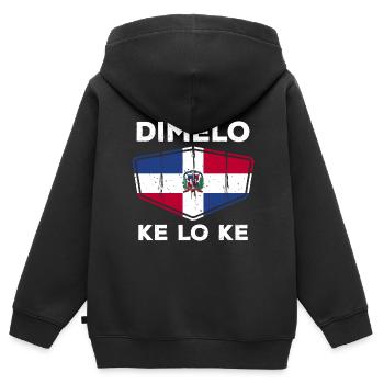 Dominikanische Republik - Kinder Premium Organic Zip Hoodie - Schwarz - Hinten - AI Model Kid Male (0cm)