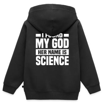 Atheisten Sprüche | Atheismus Skeptiker Geschenke - Kinder Premium Organic Zip Hoodie - Schwarz - Hinten - AI Model Kid Male (0cm)