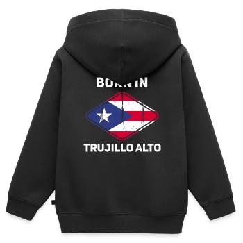 Puerto Rico - Kinder Premium Organic Zip Hoodie - Schwarz - Hinten - AI Model Kid Male (0cm)