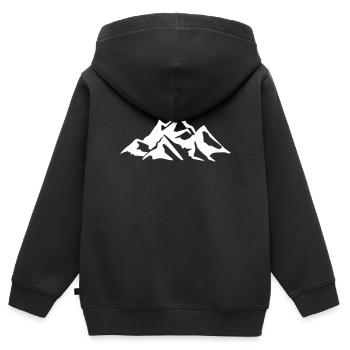 Montagnes Alpes - Sweat Premium à capuche zippé enfant bio - noir - Dos - AI Model Kid Male (0cm)