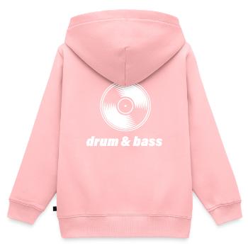 Drum & Bass Oldschool Schallplatte Spruch - Kinder Premium Organic Zip Hoodie - Rosa - Hinten - AI Model Kid Female (0cm)