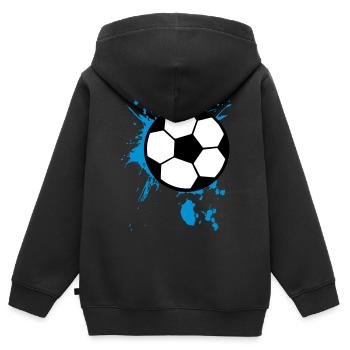 Football Splash 3c - Sweat Premium à capuche zippé enfant bio - noir - Dos - AI Model Kid Male (0cm)