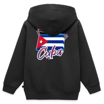 Cuba - Sweat Premium à capuche zippé enfant bio - noir - Dos - AI Model Kid Male (0cm)