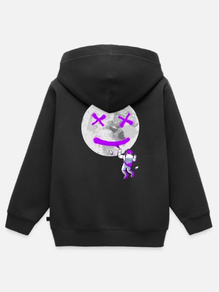 Graffiti Astronaut Street Art - Kinder Premium Organic Zip Hoodie - Schwarz