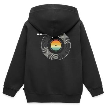 Lecteur de disque vinyle Classic Music Player - Sweat Premium à capuche zippé enfant bio - noir - Dos - AI Model Kid Male (0cm)