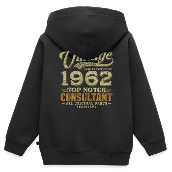 Vintage 1962 Top Notch Consultant - Kinder Premium Organic Zip Hoodie - Schwarz - Hinten - AI Model Kid Male (0cm)