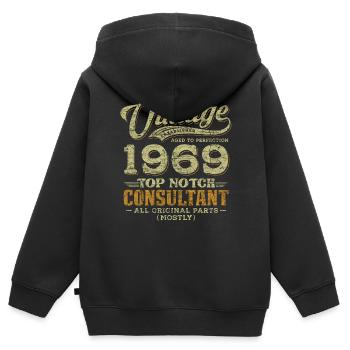 Vintage 1969 Top Notch Consultant - Kinder Premium Organic Zip Hoodie - Schwarz - Hinten - AI Model Kid Male (0cm)