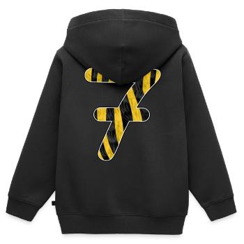 Geburtstag Tiger Sieben - Kinder Premium Organic Zip Hoodie - Schwarz - Hinten - AI Model Kid Male (0cm)