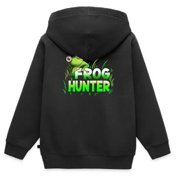 Toad Frogs Tadpole Frog Hunter Children's Shirt - Kids Premium Organic Zip-up Hoodie - black - Back - AI Model Kid Male (0cm)