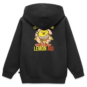 Lets go for some Lemon Aid Zitrone Ersthelfer Arzt - Kinder Premium Organic Zip Hoodie - Schwarz - Hinten - AI Model Kid Male (0cm)