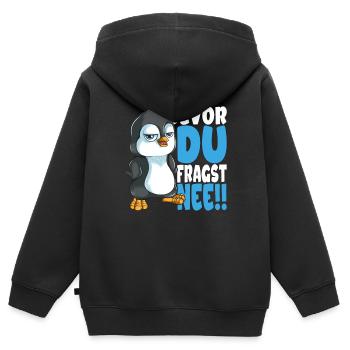 Bevor du fragst nee mir egal Pinguine - Kinder Premium Organic Zip Hoodie - Schwarz - Hinten - AI Model Kid Male (0cm)