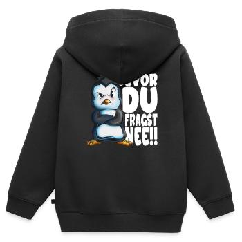 Bevor du fragst nee mir egal Pinguine - Kinder Premium Organic Zip Hoodie - Schwarz - Hinten - AI Model Kid Male (0cm)